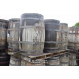 PALLET CONTAINING SIX VINTAGE WHISKY BARRELS