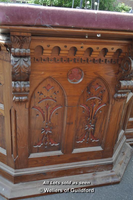 VICTORIAN PITCHED PINE CHURCH PULPIT - Image 12 of 12