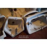 ROYAL VENTON PORCELAIN CORNER SINK COMPLETE WITH TAP