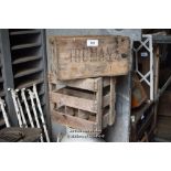 TWO MIXED VINTAGE WOODEN CRATES