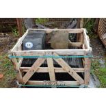 WOODEN CRATE CONTAINING SQUARE 10X10 WELSH SLATES
