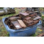 PLASTIC TUB CONTAINING SINGLE HANDMADE ROOF TILES