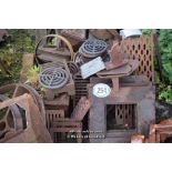 LARGE QUANTITY OF CAST IRON DRAIN COVERS