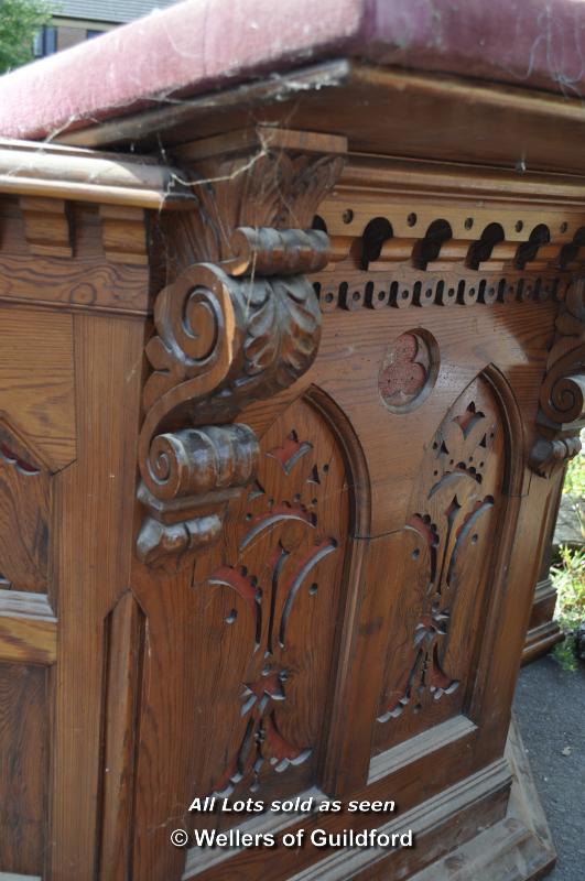 VICTORIAN PITCHED PINE CHURCH PULPIT - Image 10 of 12