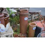 TALL TERRACOTTA CHIMNEY POT, 1000MM HIGH (STAMPED WITH THE LONDON UNDERGROUND LOGO)