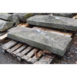 PALLET CONTAINING A COMPLETE SARCOPHAGUS STONE BRIDGE CAP, 1600MM X 550MM