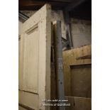 FIVE MIXED MAINLY VICTORIAN PINE AND PITCHED PINE FIVE PANEL DOORS