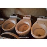 THREE MIXED PORCELAIN TOILET PANS