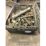 CRATE OF CAST IRON RADIATOR FITTINGS AND FEET