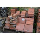 PALLET CONTAINING A QUANTITY OF MAINLY TERRACOTTA COPING AND OTHER DECORATIVE BRICKS
