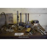 MIXED COLLECTION OF LATCHES AND BUNSEN BURNERS, ETC.