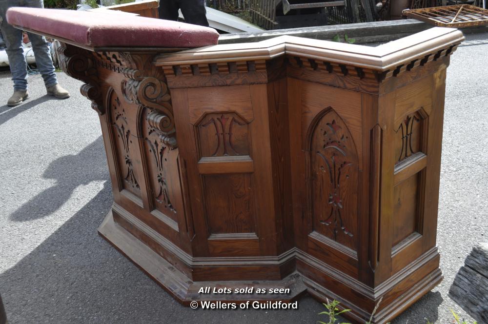 VICTORIAN PITCHED PINE CHURCH PULPIT - Image 7 of 12