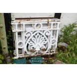 FOUR SECTIONS OF DECORATIVE CAST IRON BALCONETTE PANEL, EACH APPROX 830MM X 740MM