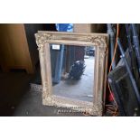 DECORATIVE GILT FRAMED MIRROR, 590MM X 700MM