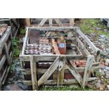 WOODEN CRATE CONTAINING MIXED SINGLE, DECORATIVE AND EAVES ROOF TILES