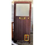 1930S PINE HIGH HALF GLAZED EXTERNAL DOOR, 810MM X 1980MM