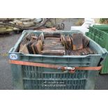 PLASTIC CRATE CONTAINING SINGLE ROOF TILES