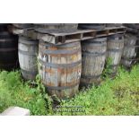 PALLET CONTAINING SIX VINTAGE WHISKY BARRELS