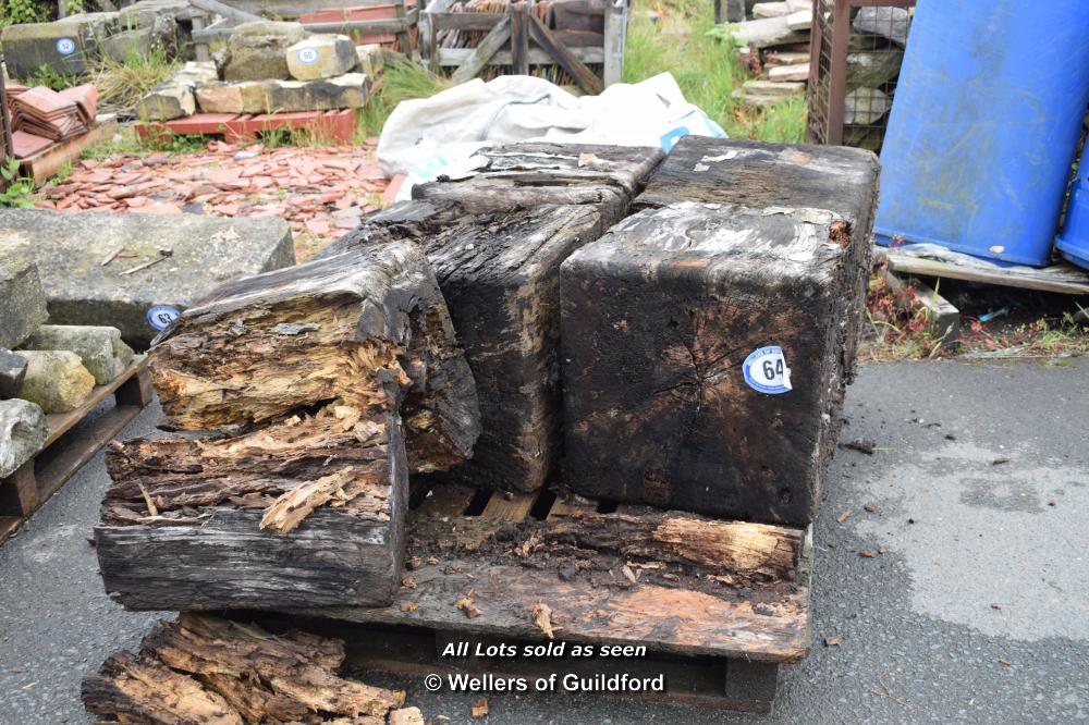 PALLET CONTAINING FOUR RECLAIMED BEECH BLOCKS