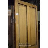 FIVE MIXED MAINLY VICTORIAN PINE FOUR PANEL DOORS