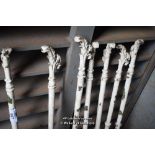 SEVEN DECORATIVE CAST IRON SPINDLES