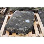 PALLET CONTAINING A LARGE STONE PIER CAP, 850MM X 700MM