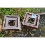 FOUR SALT GLAZED DRAIN COVERS