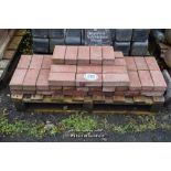 PALLET CONTAINING A SMALL QUANTITY OF RED PAVERS
