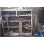 VERY LARGE QUANTITY OF WROUGHT IRON STRAPWORK HINGES AND BOLTS, ETC.