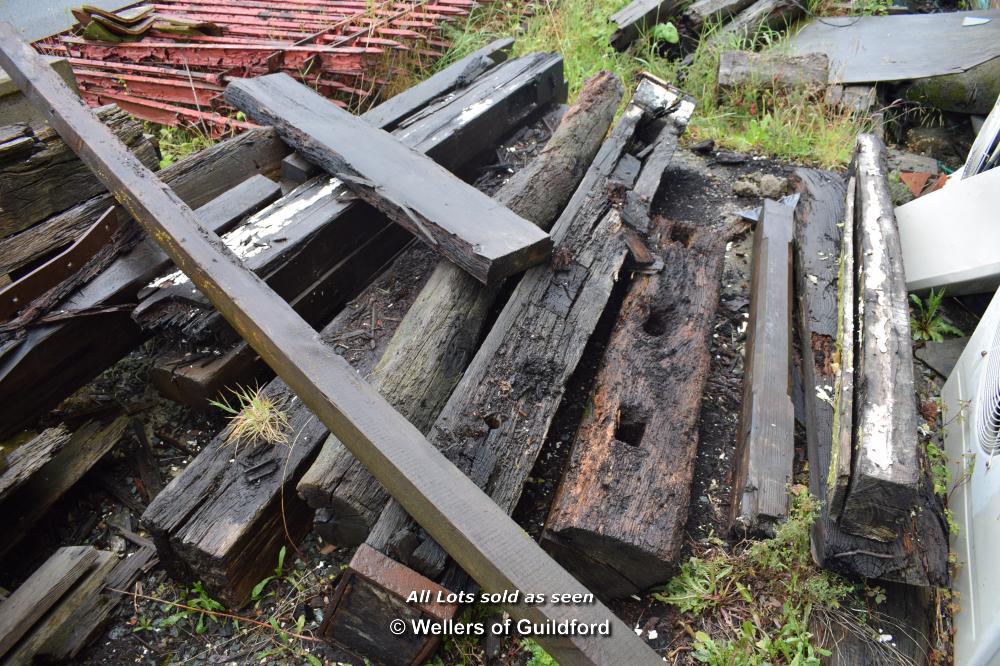 SMALL QUANTITY OF RECLAIMED BEAMS INCLUDING LOCK GATE POST