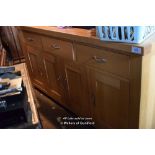 MODERN OAK SIDEBOARD THREE DRAWERS OVER FOUR CUPBOARD DOORS, 2000MM X 450MM X 1000MM