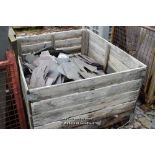 WOODEN CRATE CONTAINING MIXED BROKEN SLATE