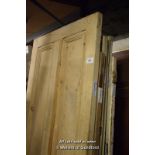 SIX MIXED VICTORIAN PINE FOUR PANEL DOORS