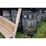 PALLET CONTAINING SIX VINTAGE WHISKY BARRELS