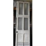 VICTORIAN SCHOOL HALL ROOM DIVIDER COMPRISING OF FOUR SOLID PANELS AND A DOOR OPENING, EACH WITH