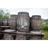 PALLET CONTAINING SIX VINTAGE WHISKY BARRELS