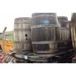 PALLET CONTAINING SIX VINTAGE WHISKY BARRELS