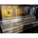 SQUIRE & LONGSON BURR WALNUT PIANO (IN NEED OF RESTORATION)