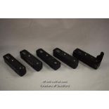 5 x mixed auto winders including Minolta Auto Winder D (x2), Minolta Auto Winder G, Yashica FX