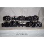 10 x camera body units, Minolta Dynax 5000i, Pentaz MZ-50, Canon T70, Canon T90, Canon EOS 10, Canon