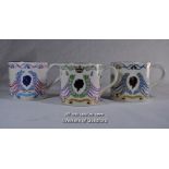 Richard Guyatt for Wedgwood, three Royal Wedding mugs: Prince Charles and Lady Diana, Prince