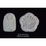 Two Chinese white hardstone pendants,