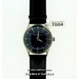 Gentlemen's Ben Sherman wristwatch, circular black dial with baton hour markers, on a black strap,