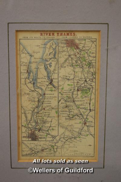 Map of the River Thames by T. Nelson & Son, 14 x 8.5cm; map of Surrey, 1808, by R Phillip; - Image 4 of 4