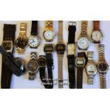 Selection of fifteen gentlemen's wristwatches