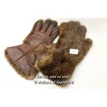 Large animal fur gloves
