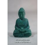 A Chinese turquoise coloured hardstone buddha, 6.5cm.