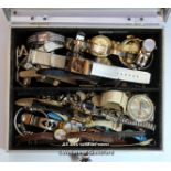 Selection of thirty ladies' wristwatches, in a box