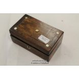 *ANTIQUE ROSEWOOD JEWELLERY BOX [LQD79](LOT SUBJECT TO VAT)