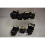 7 x mixed camera flashes, National PE-247S, Minolta Auto 132PX, Canon 277T, Canon 177A, Pentax